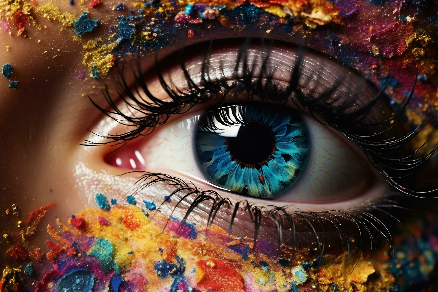 AI Generative Close up shot of beautiful eyes photo