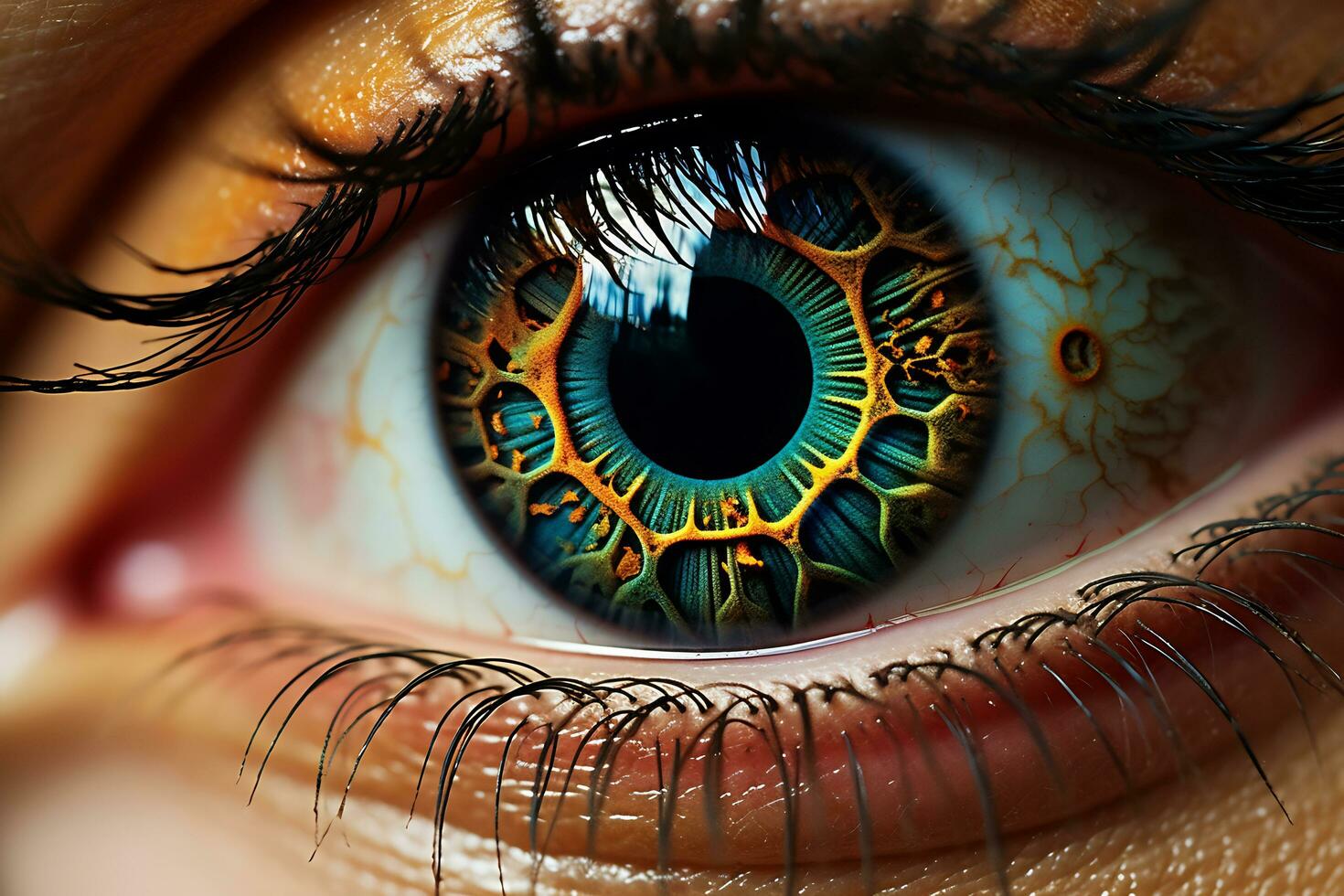 AI Generative Close up shot of beautiful eyes photo
