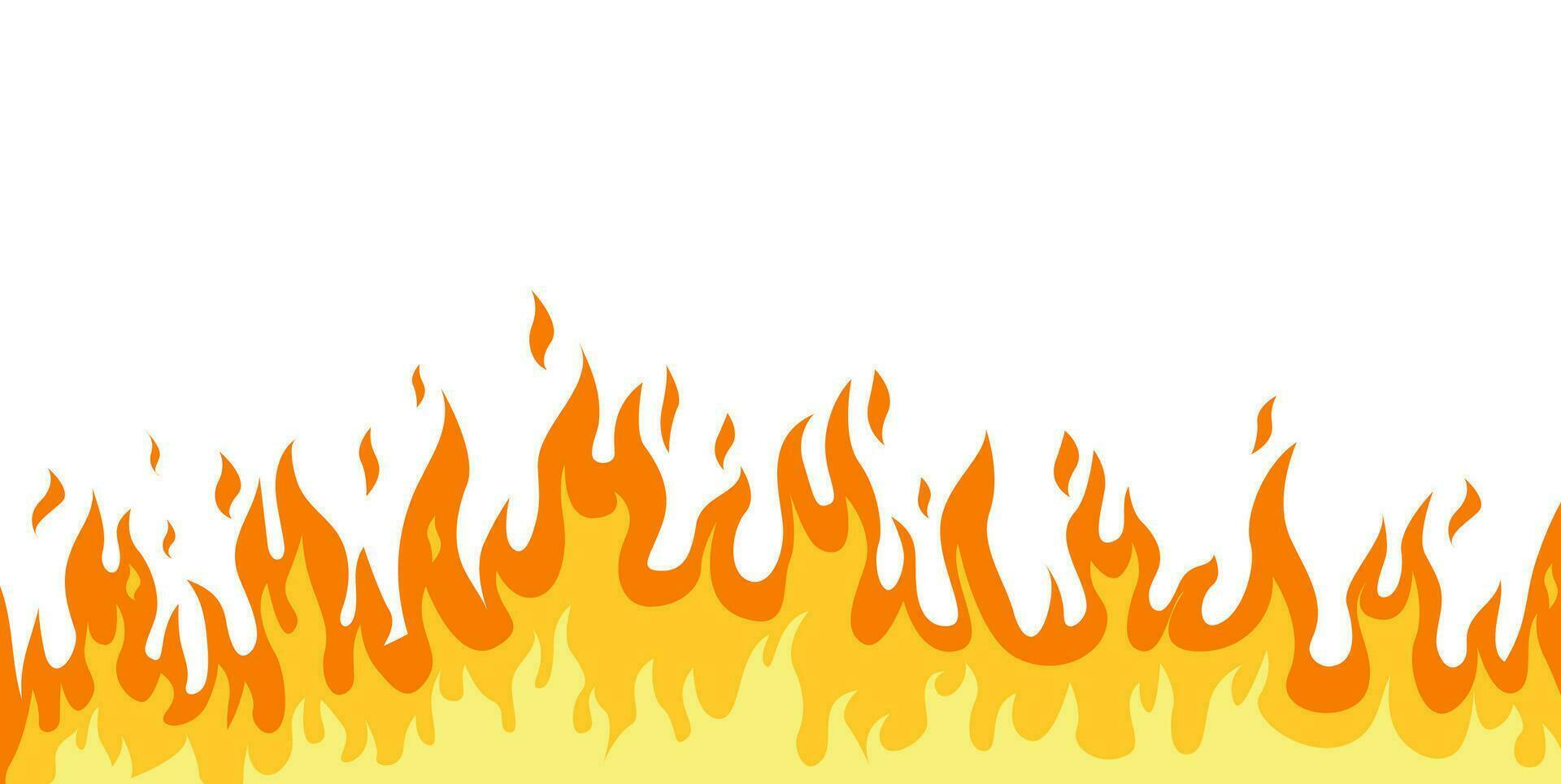 Cartoon Fire Flames Set isolated on White Background vector