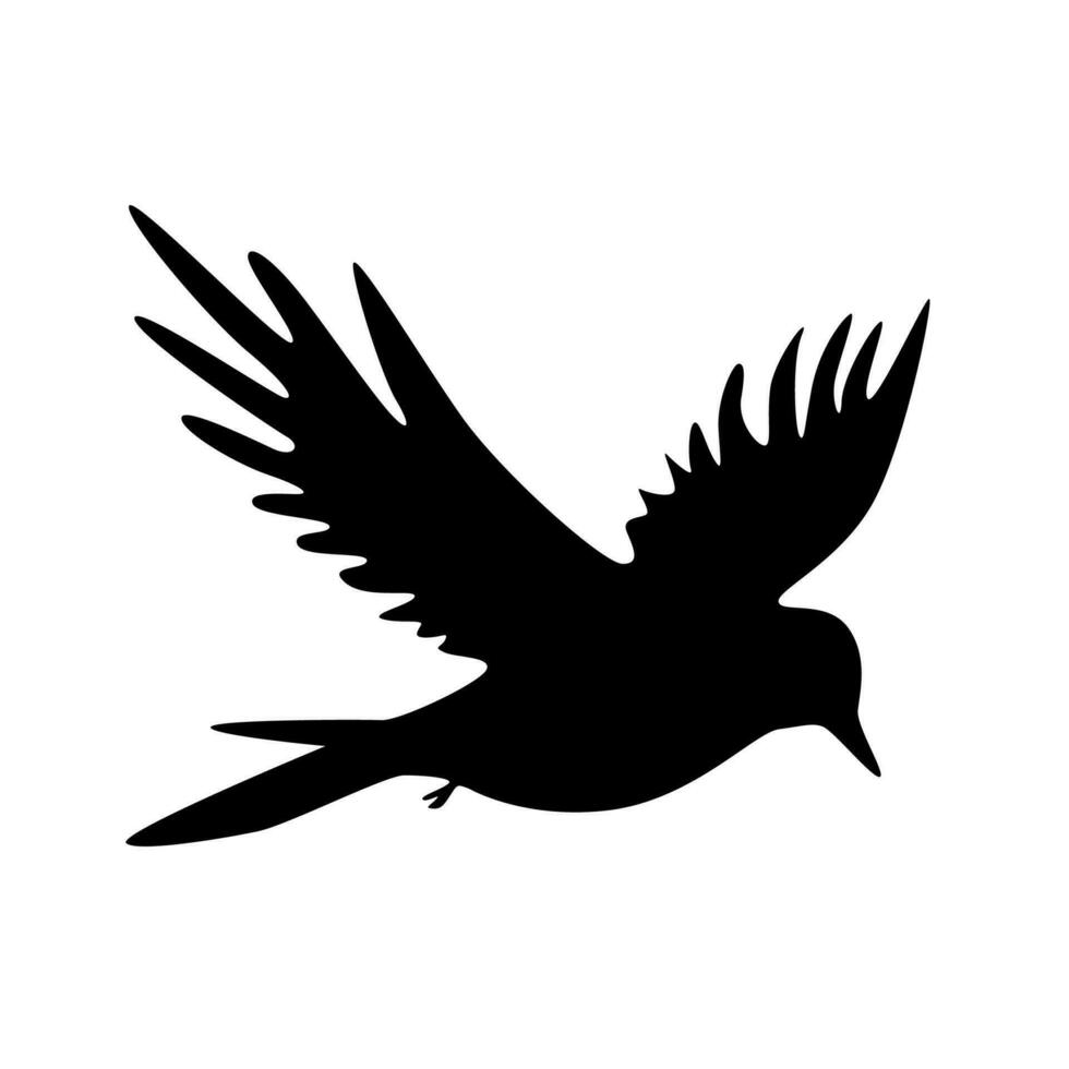 Bird silhouettes, bird flying and standing silhouettes detailed vector