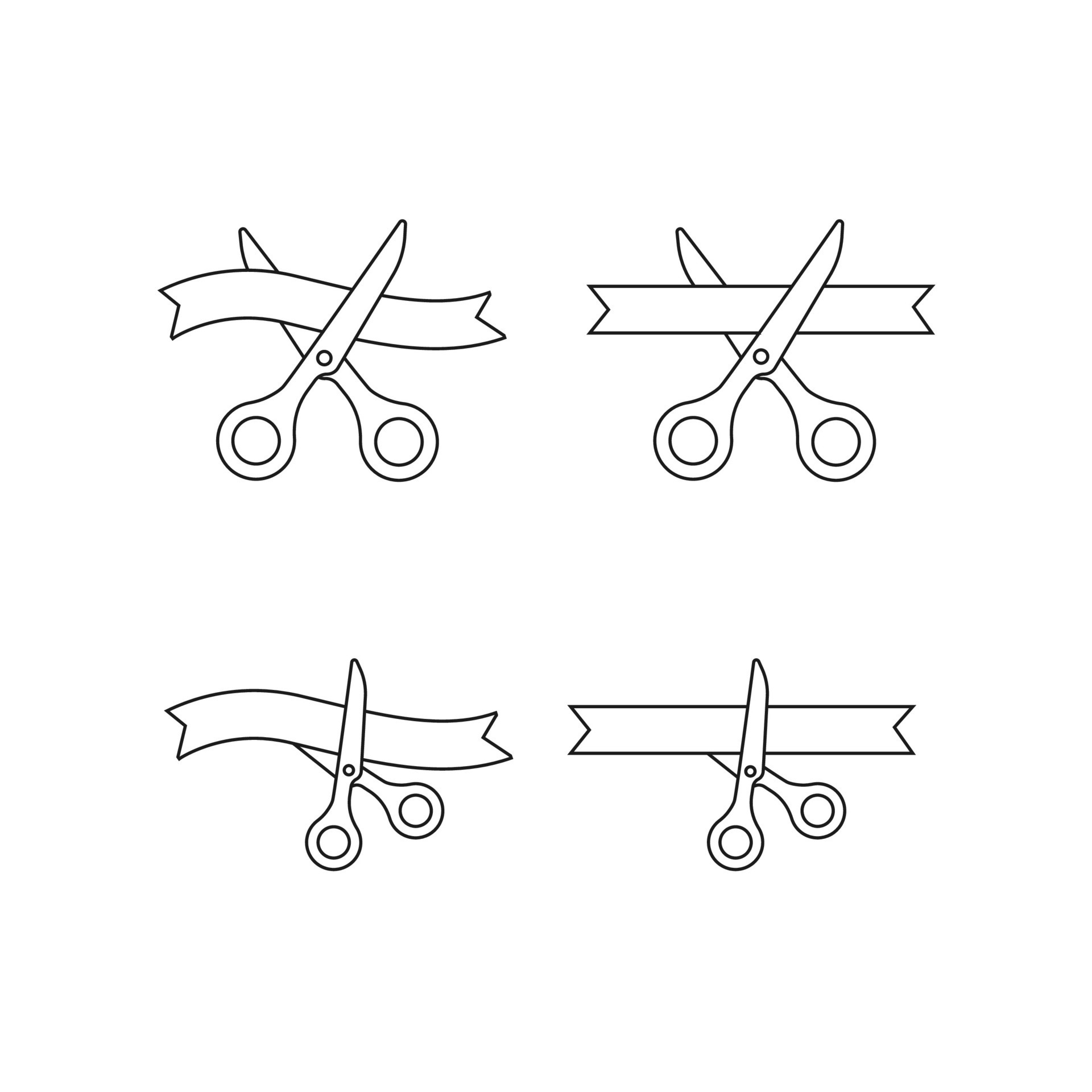 Scissors cutting ribbon. Grand opening 30556320 Vector Art at Vecteezy