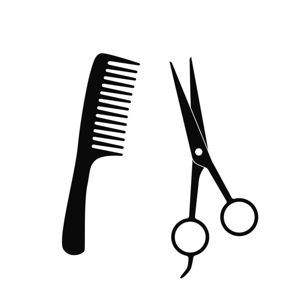 Hair salon with scissors and comb vector