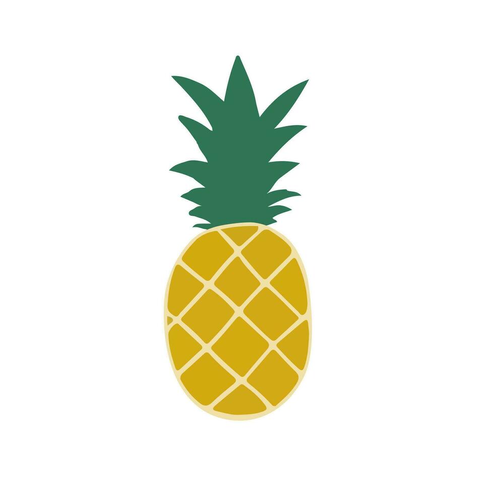 Pineapple with leaf icon. Tropical fruit isolated on white background vector