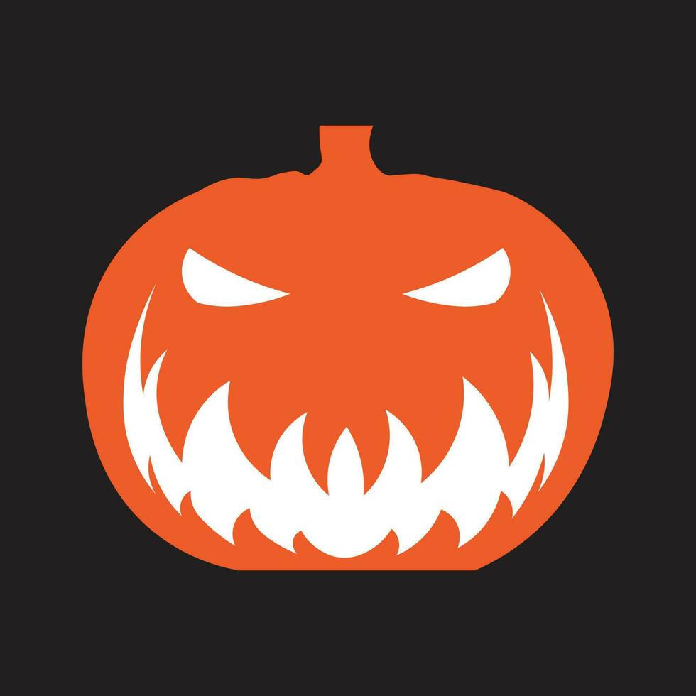 Halloween pumpkin vector illustration, Flat style vector spooky creepy pumpkins