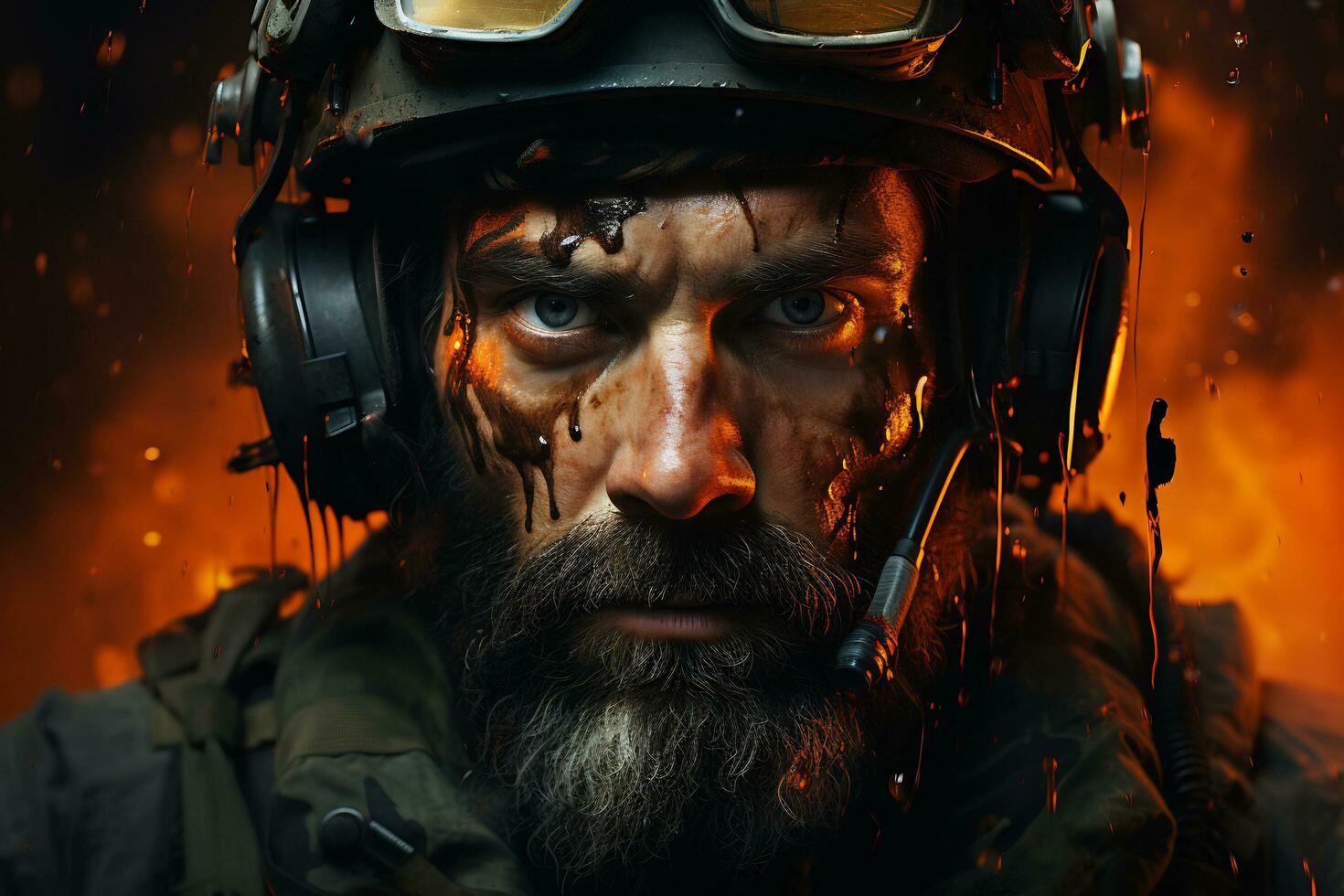 AI Generative Special ops soldier in the warzone photo