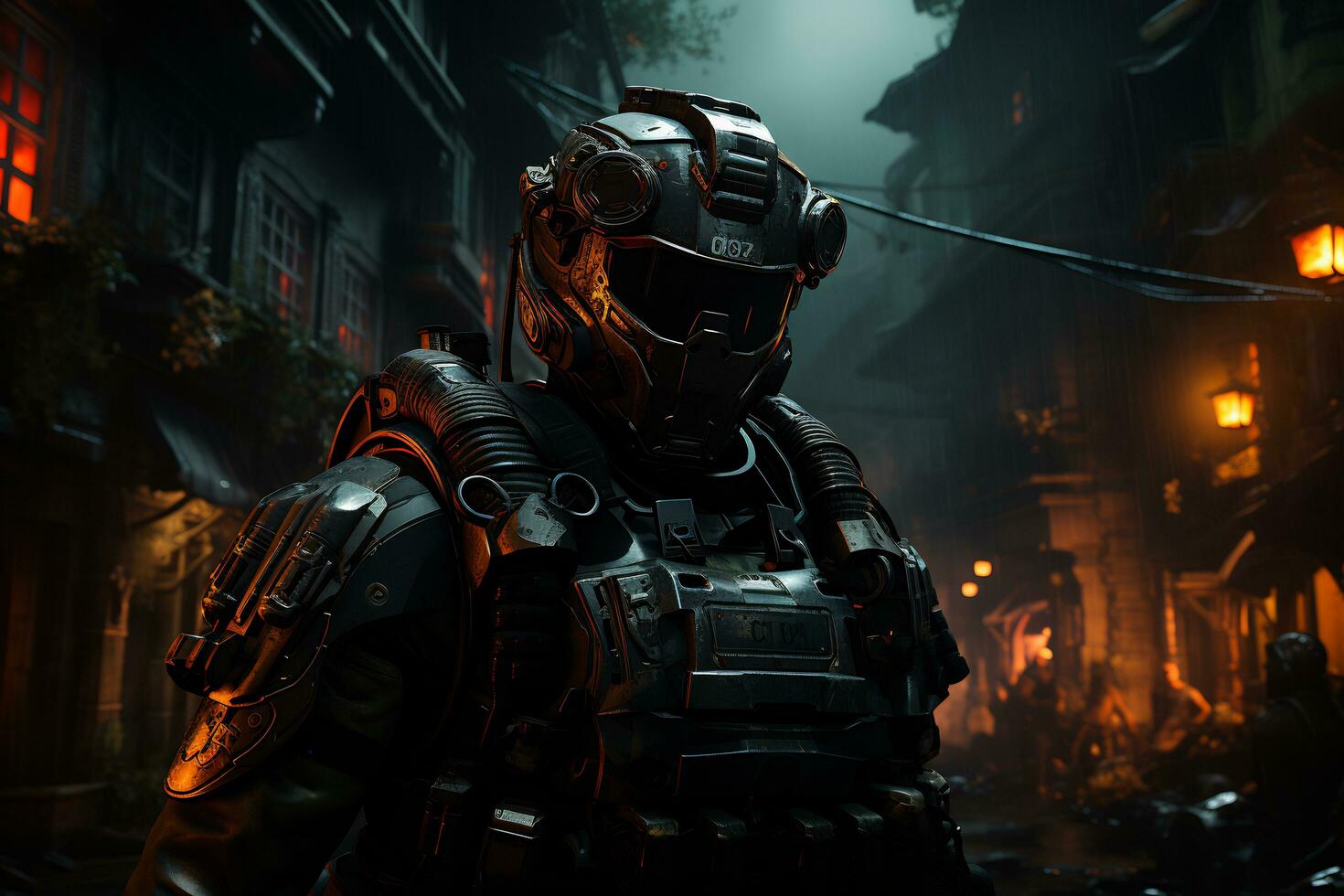 AI Generative Special ops soldier in the warzone photo
