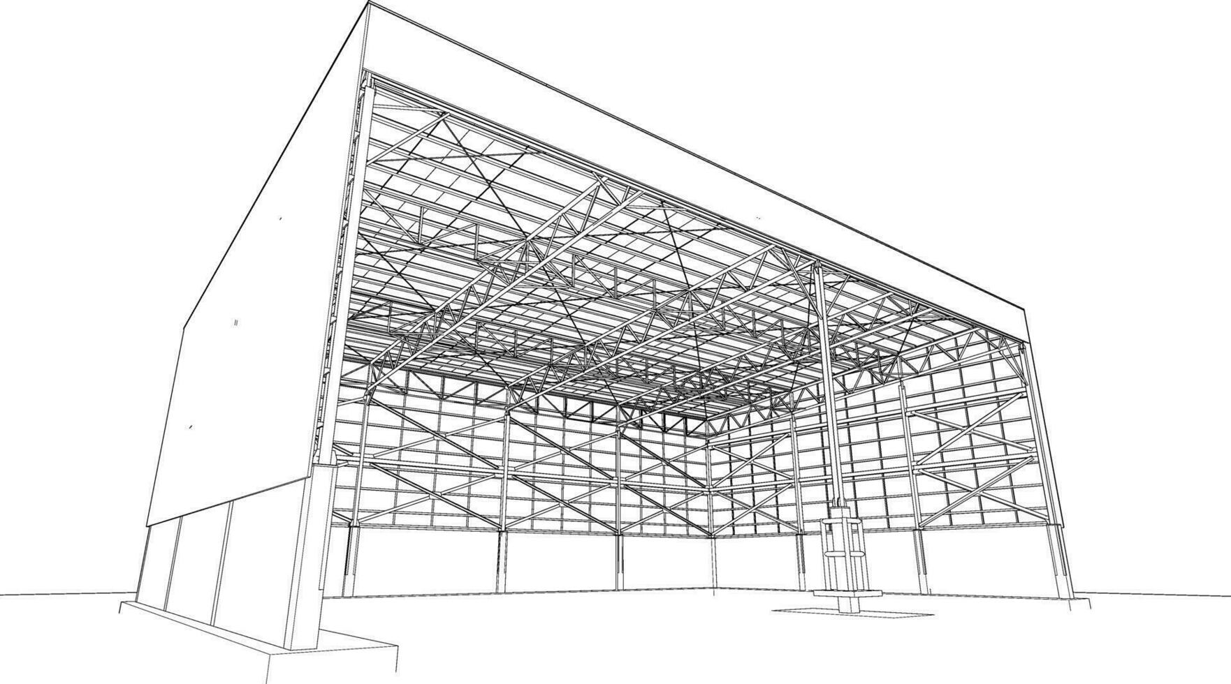 3d ilustración de industrial edificio vector