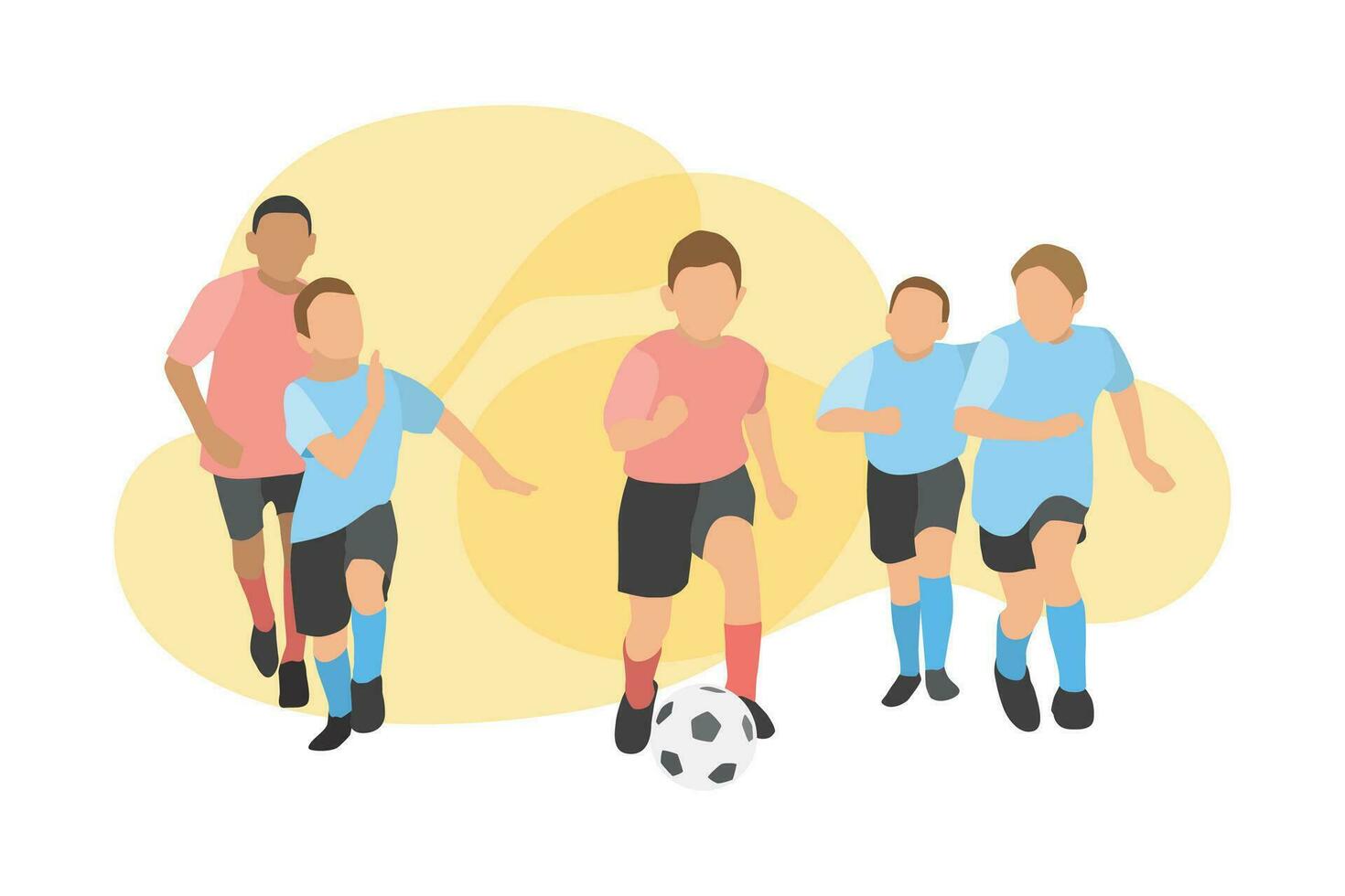 Soccer Players of Kids. Vector illustration