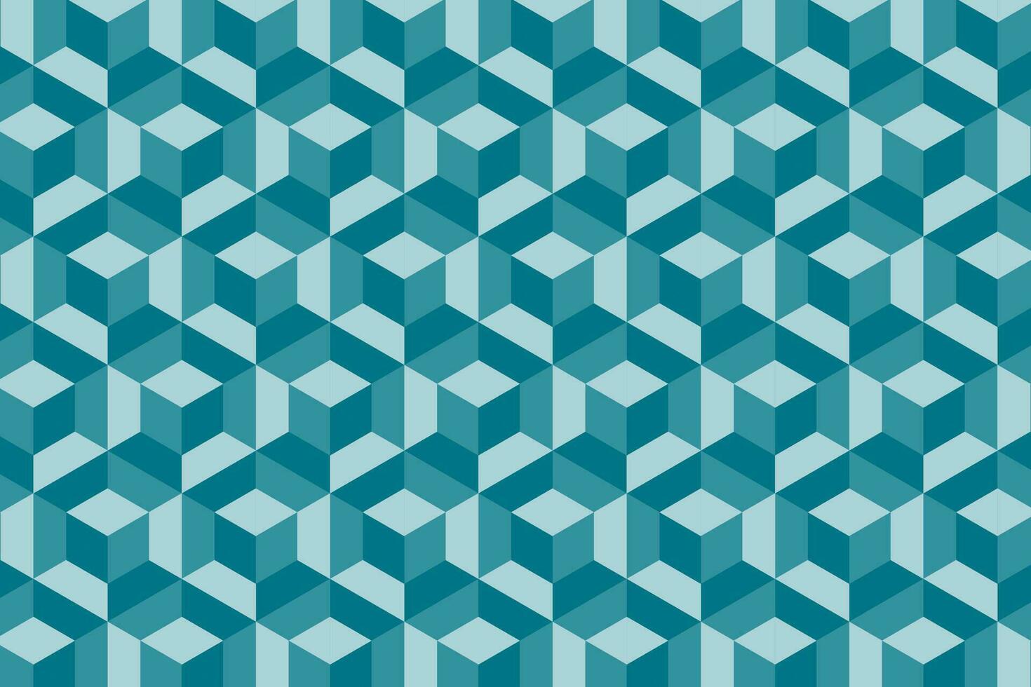 Pattern with turquoise blue hexagonal abstract 3d background vector illustration