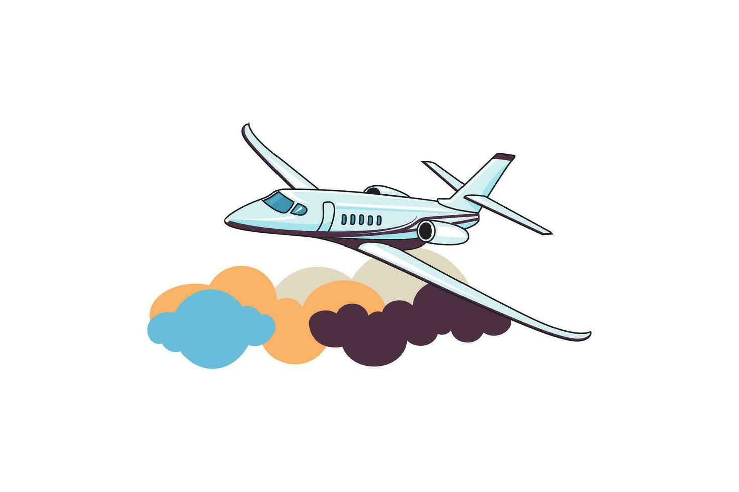 Private jet airplane vector