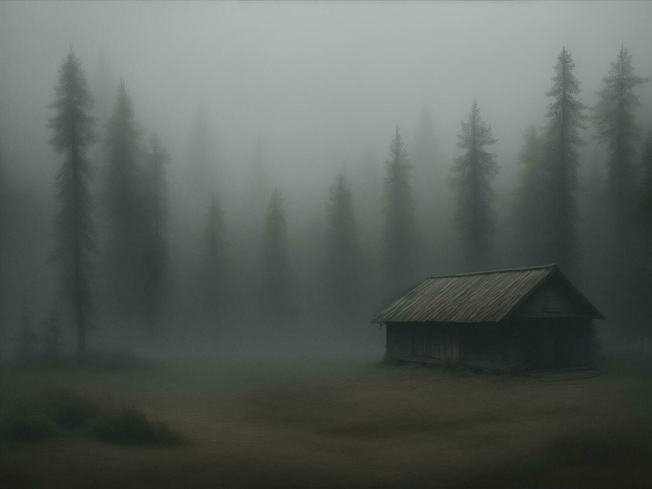 foggy forest atmosphere with a moody style photo