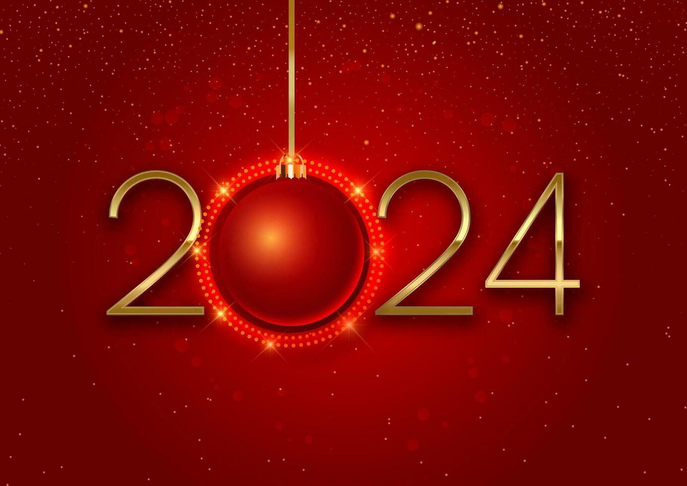 happy new year background with hanging bauble vector