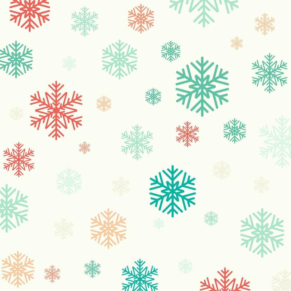 Christmas background with pastel coloured snowflake pattern design vector