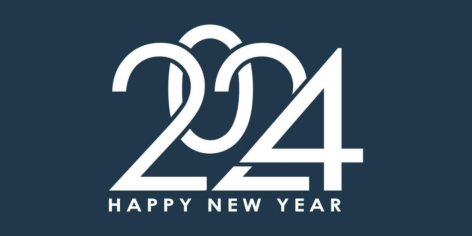 Happy New Year banner design with white numbers vector