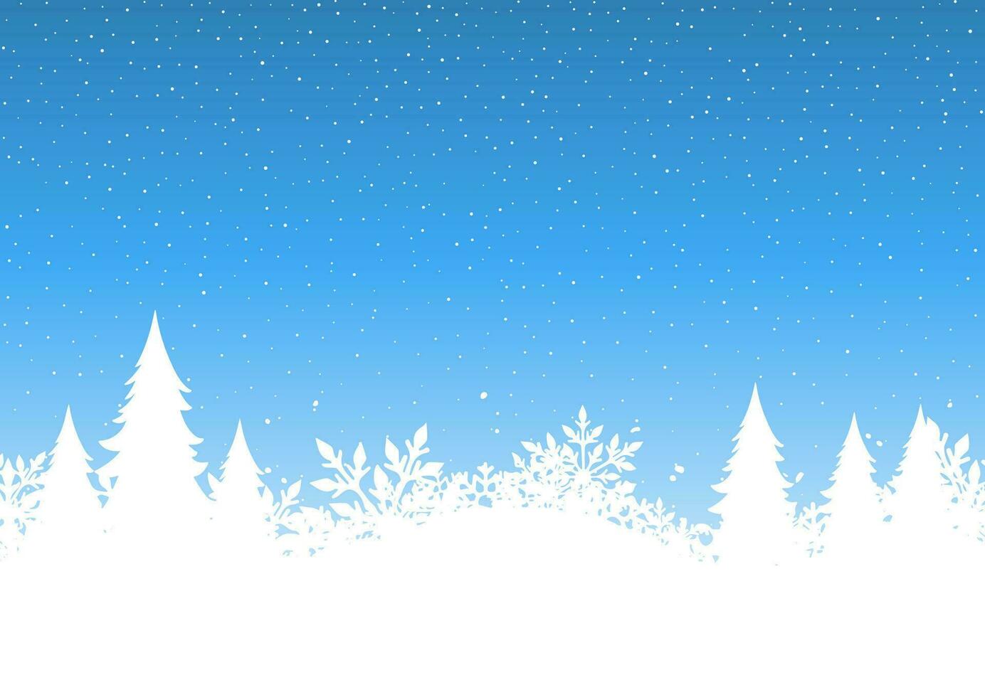 Christmas background with snowy landscape vector