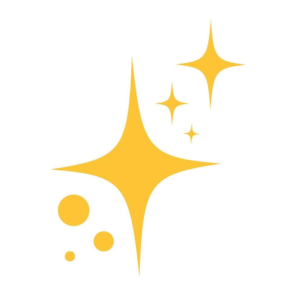 Yellow sparkle, sparkling stars, shiny flashes of fireworks. Collection original stars vector