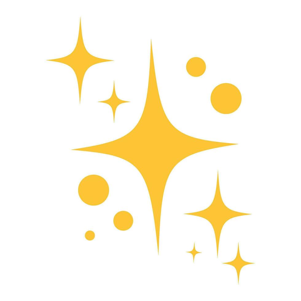 Yellow sparkle, sparkling stars, shiny flashes of fireworks. Collection original stars vector