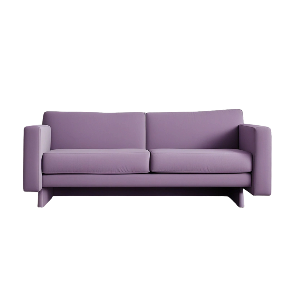 Purple Sofa on a transparent background AI Generated png