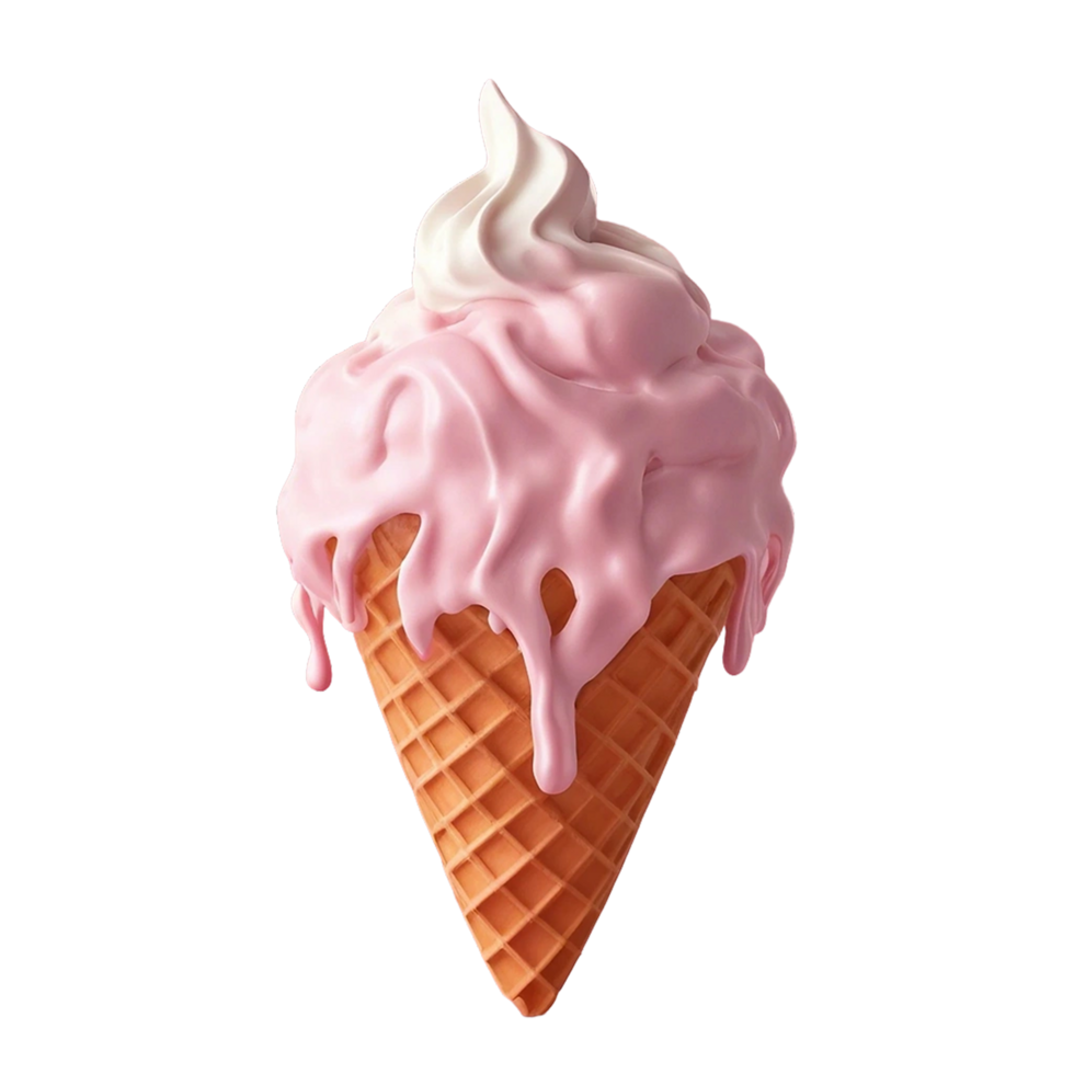 3d icecream with alpha channel on transparent background AI Generated png