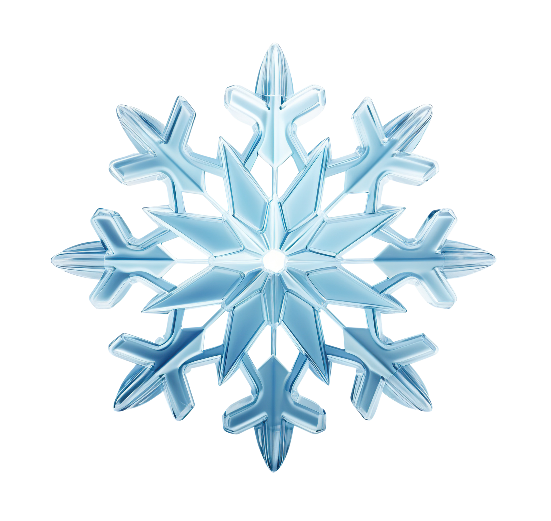 Beautiful blue snowflake on transparent background. Winter, Christmas ...