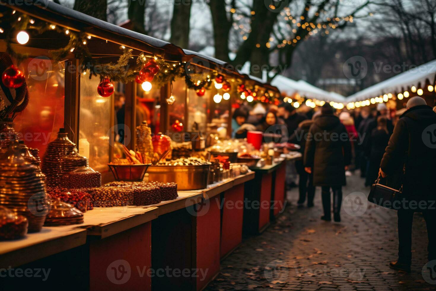 ai generativo imagen de un encantador Navidad mercado foto