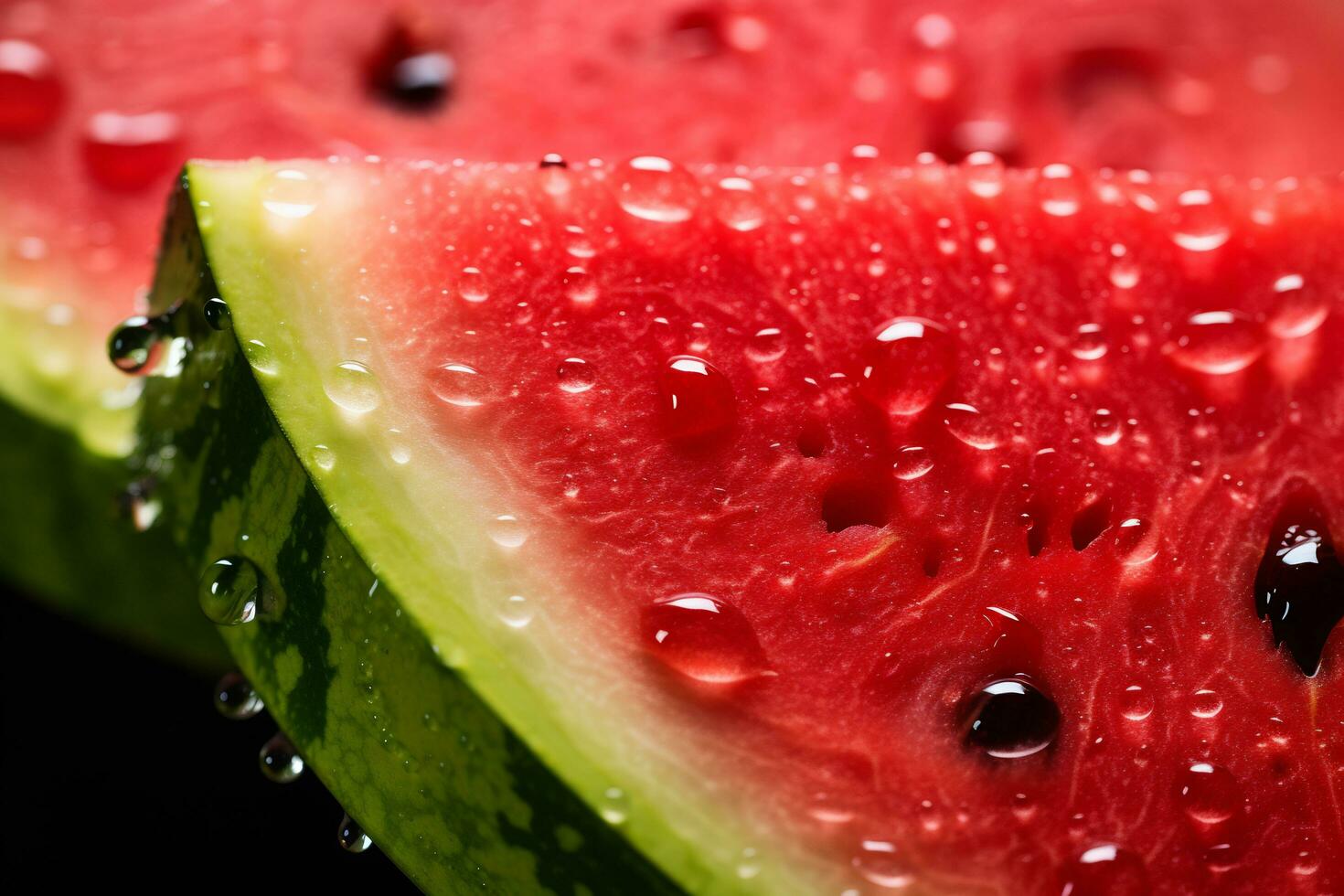 AI Generative image of juicy slice watermelon with water droplet photo