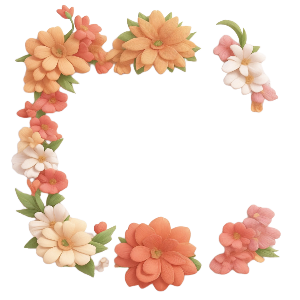 Flower Border Frame PNG Image Transparent Background Ai Generative