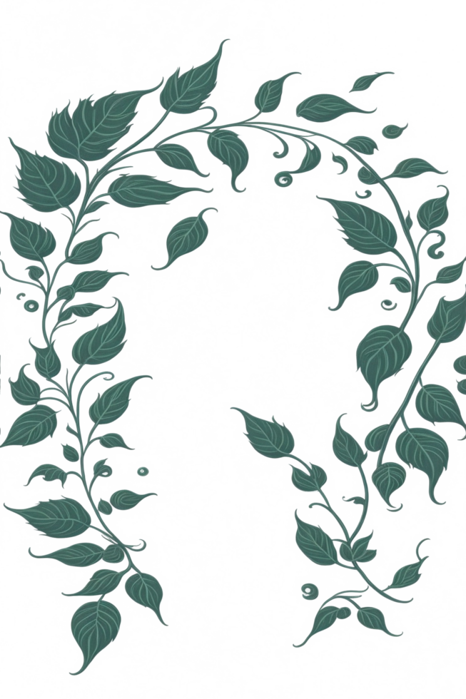 Vine Border PNG Transparent Background Ai Generative