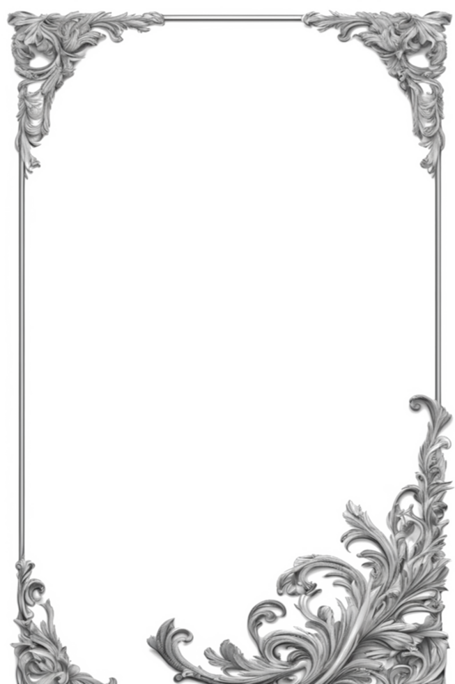 fiore foglia confine telaio png Immagine trasparente sfondo ai generativo