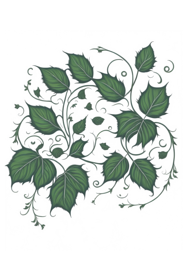 Vine Border PNG Transparent Background Ai Generative