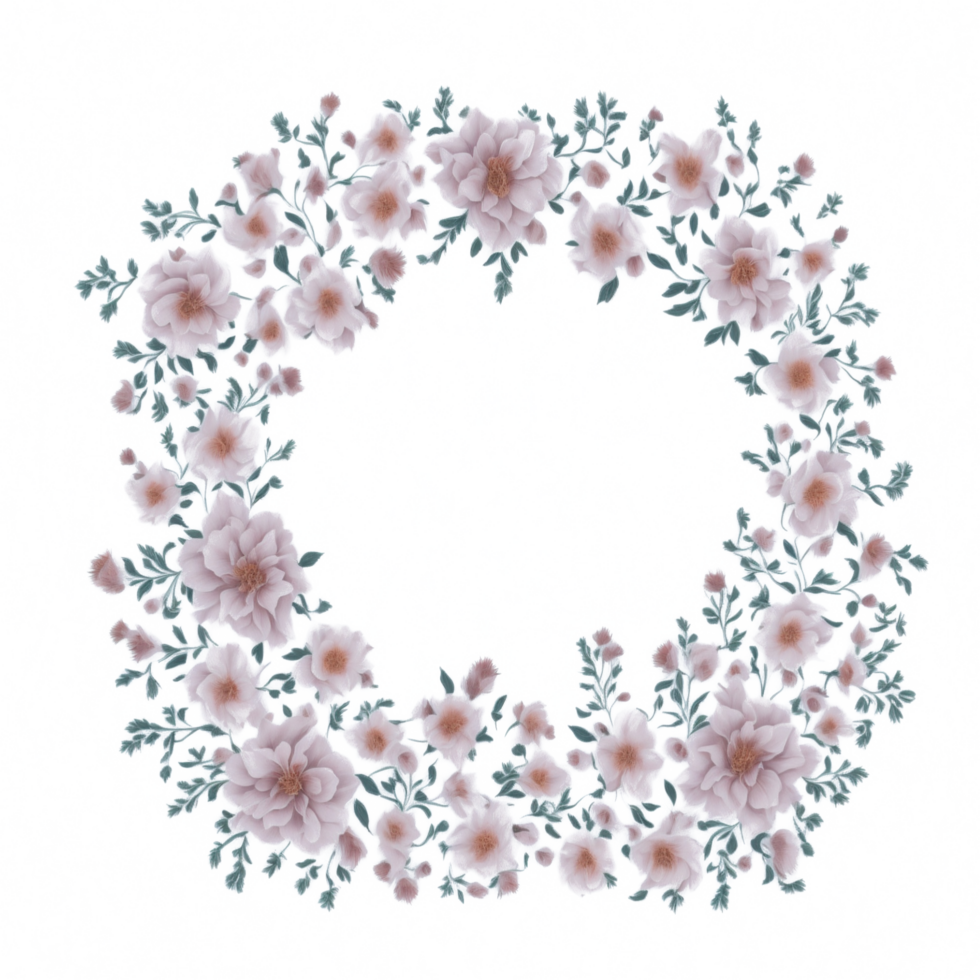 Flower Border Frame PNG Image Transparent Background Ai Generative