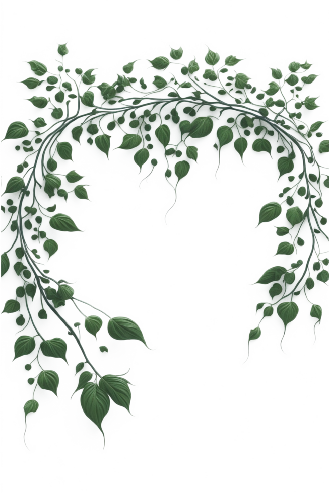 Vine Border PNG Transparent Background Ai Generative