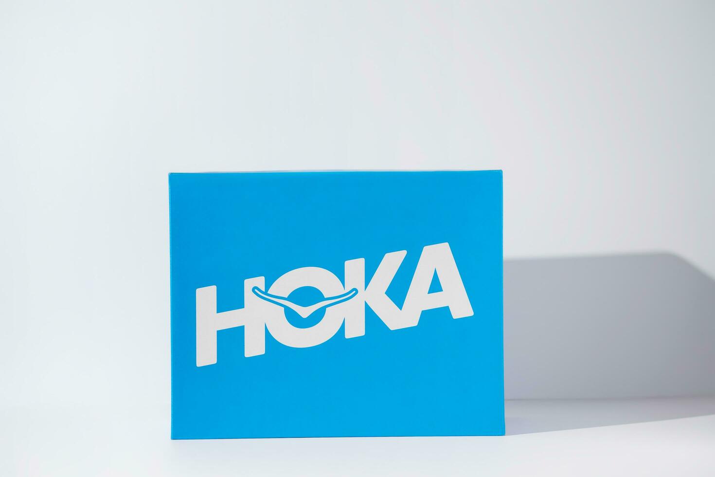 Strasbourg, France - August 2023  Hoka running shoes shoe box photo