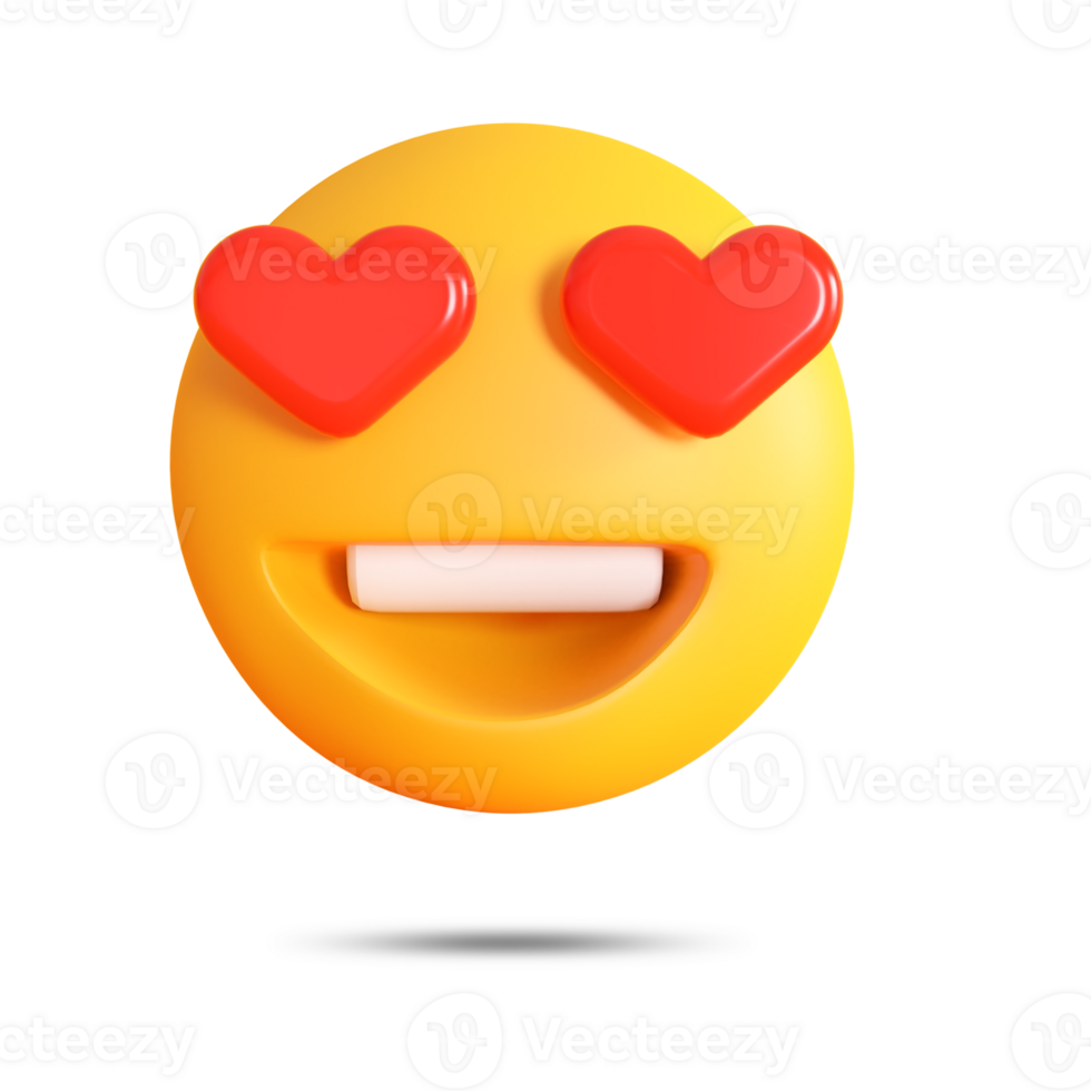 realistisch 3d Rendern Liebe Herzen Augen Emoji png