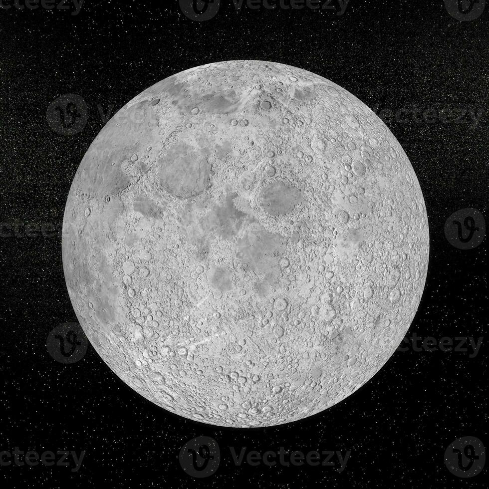 Moon planet - 3D render photo