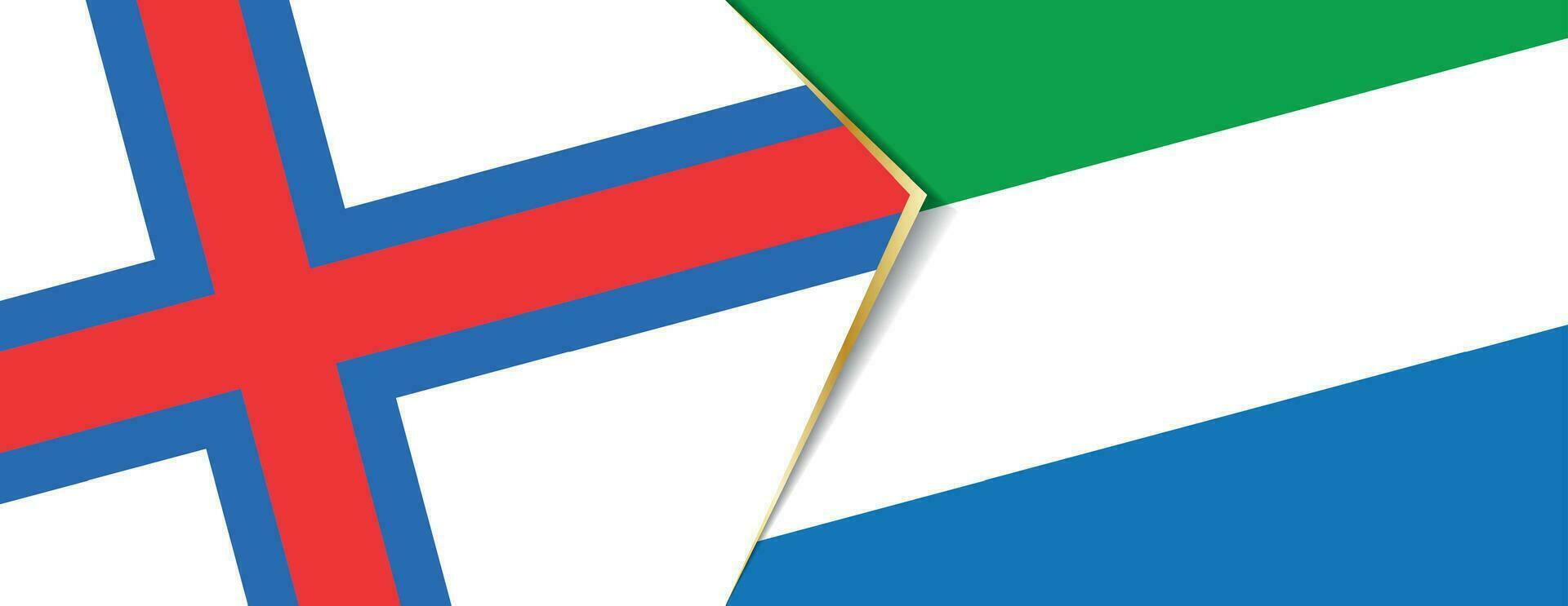 Feroe islas y sierra leona banderas, dos vector banderas