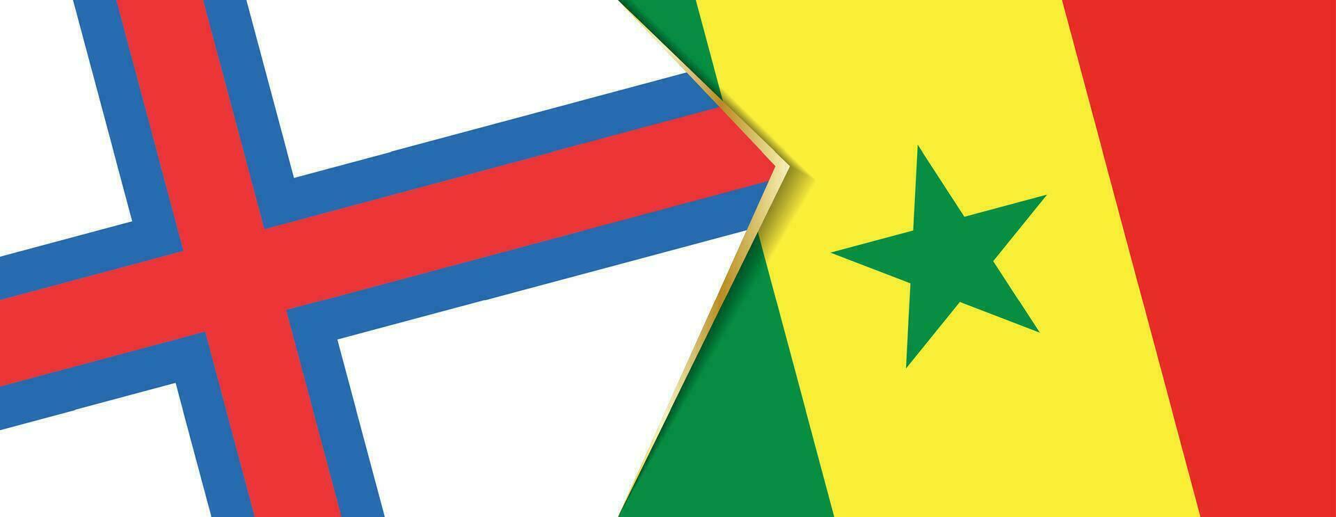 Faroe Islands and Senegal flags, two vector flags.