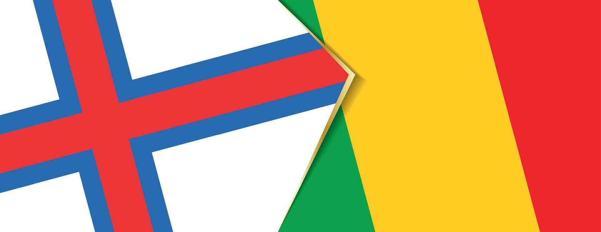 Faroe Islands and Mali flags, two vector flags.