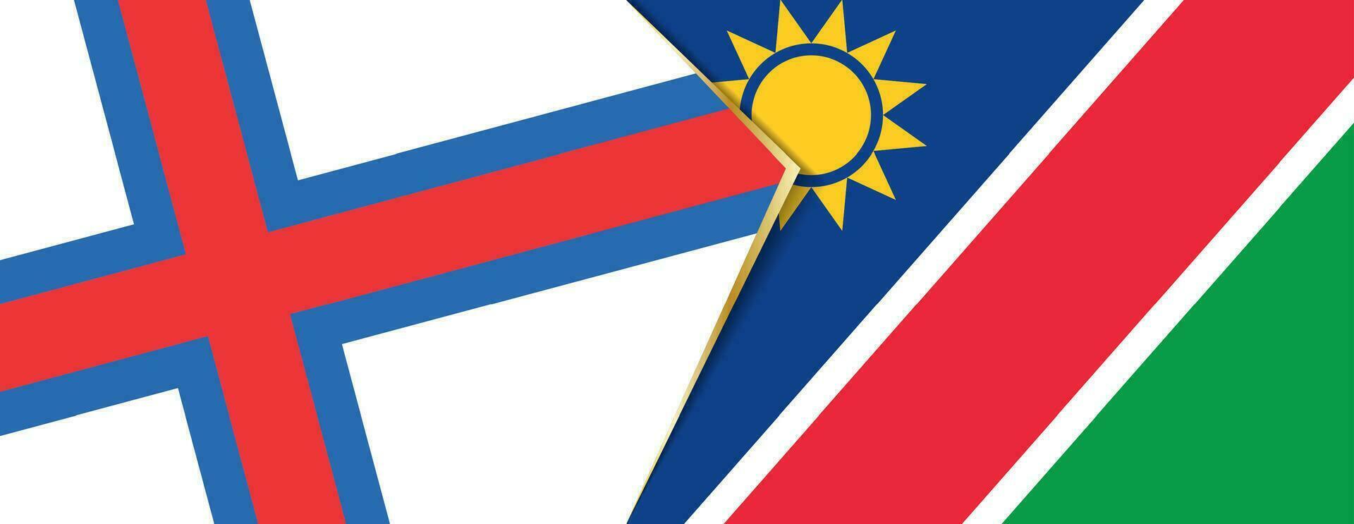 Faroe Islands and Namibia flags, two vector flags.