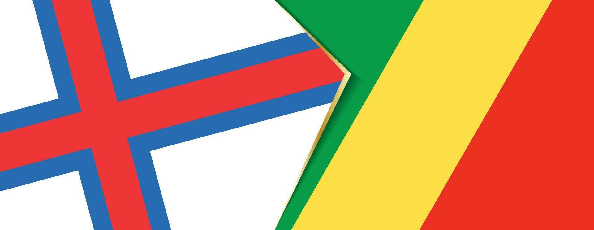 Faroe Islands and Congo flags, two vector flags.
