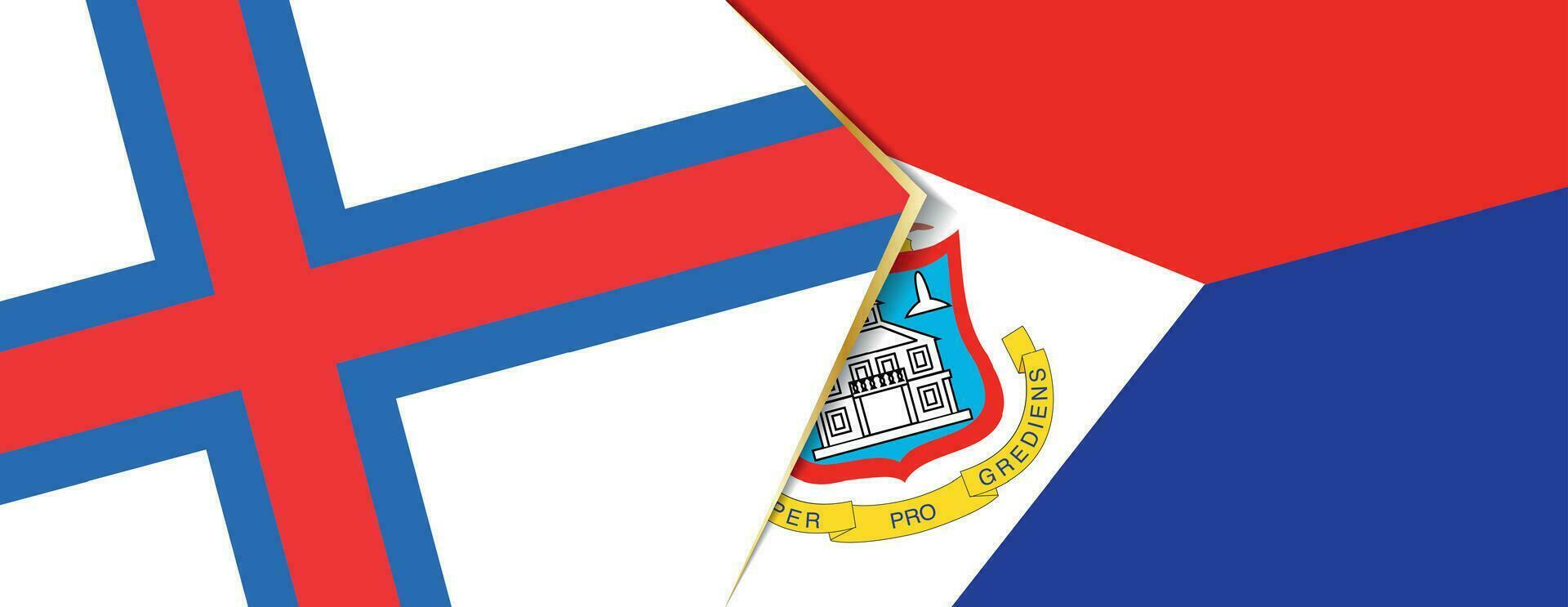 Faroe Islands and Sint Maarten flags, two vector flags.