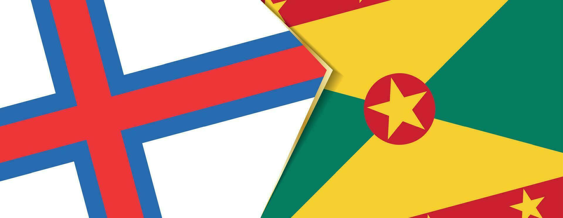 Faroe Islands and Grenada flags, two vector flags.