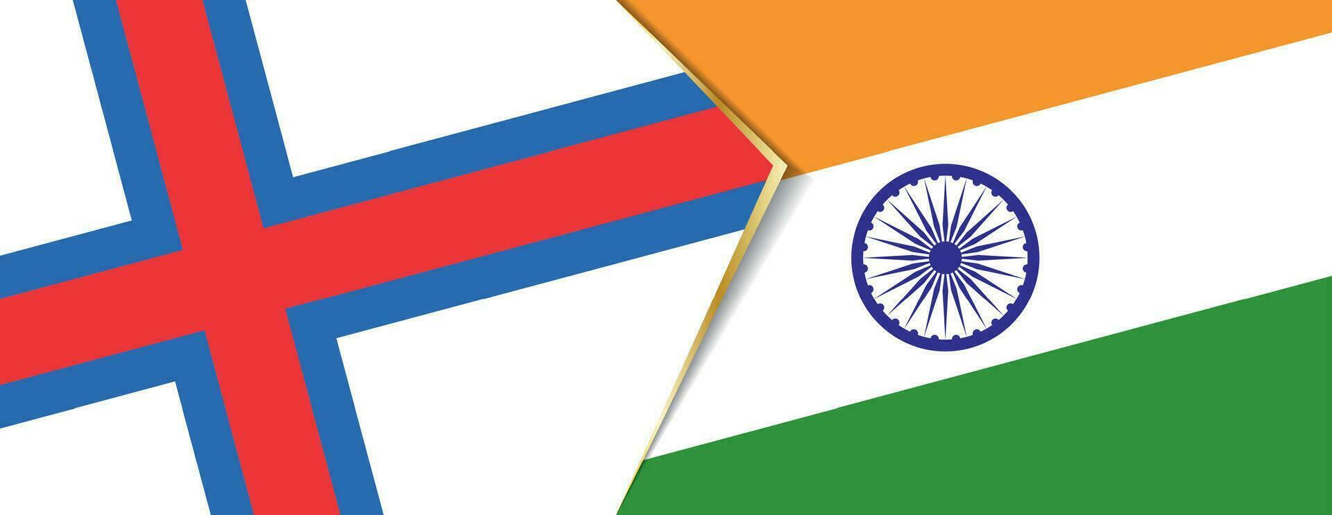 Faroe Islands and India flags, two vector flags.