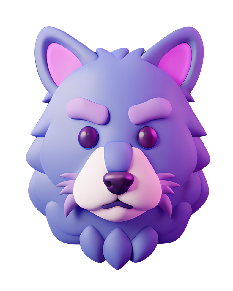 3D Illustration wolf head png