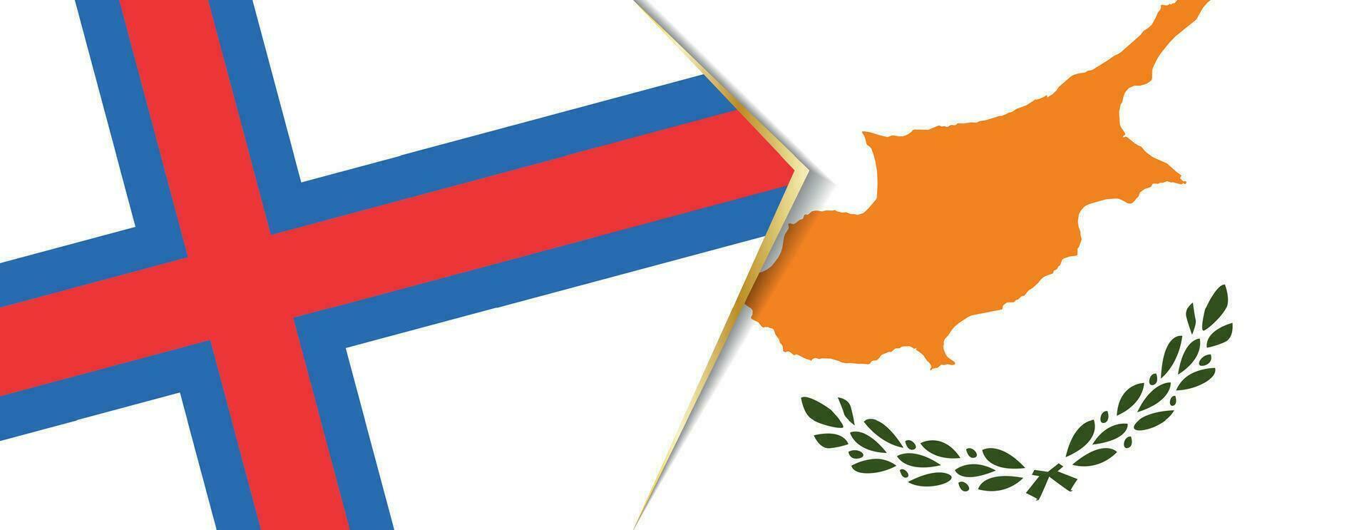 Feroe islas y Chipre banderas, dos vector banderas