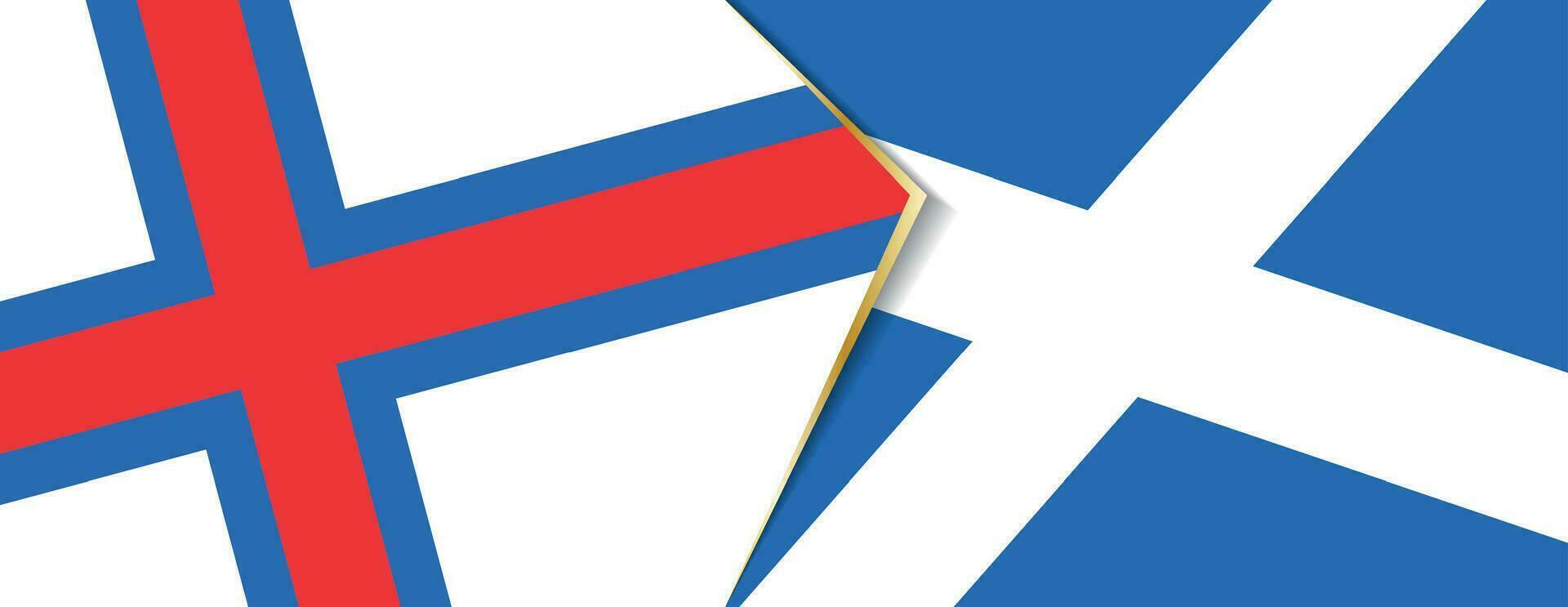 Faroe Islands and Scotland flags, two vector flags.