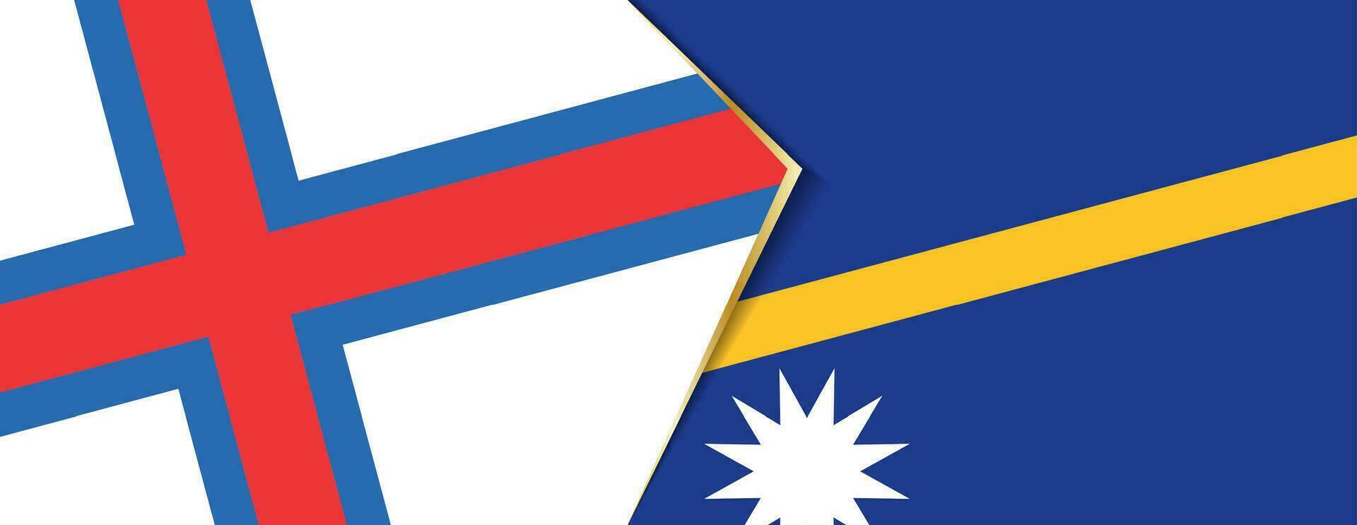 Faroe Islands and Nauru flags, two vector flags.