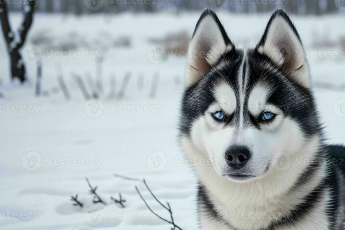 Photo of siberian husky. AI Generative Pro Photo