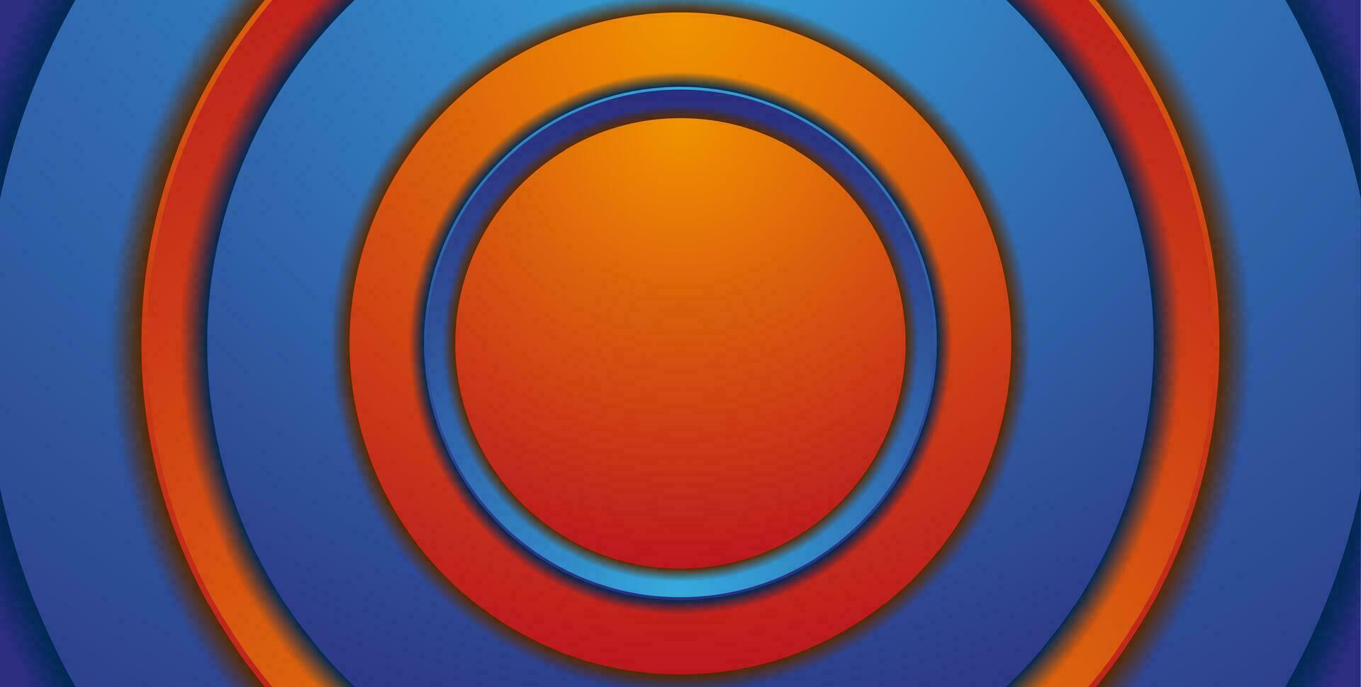 Abstract blue orange geometric circles hi-tech background vector