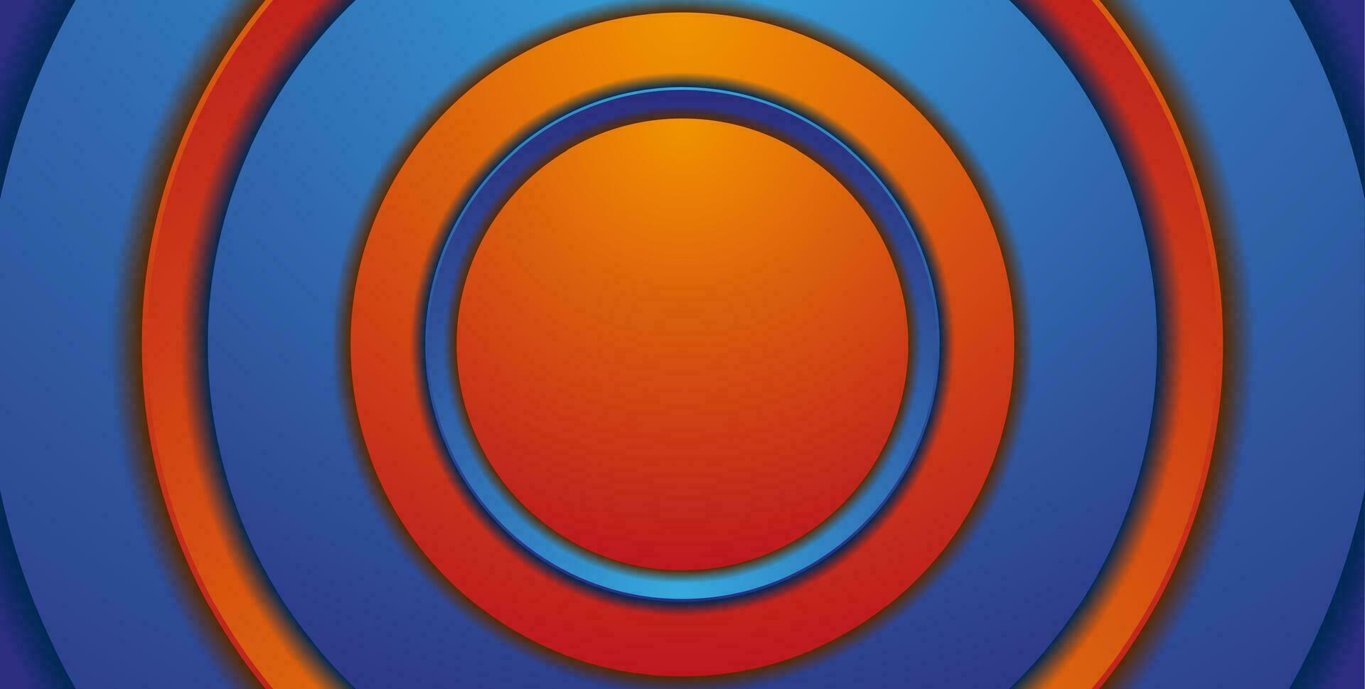 Abstract blue orange geometric circles hi-tech background vector